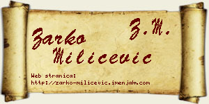 Žarko Milićević vizit kartica